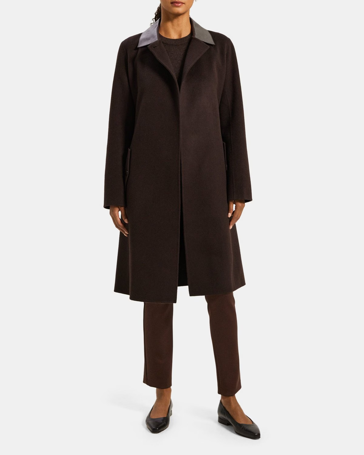 Double-Face Wool-Cashmere Relaxed Trench Coat | Theory Outlet | Theory Outlet