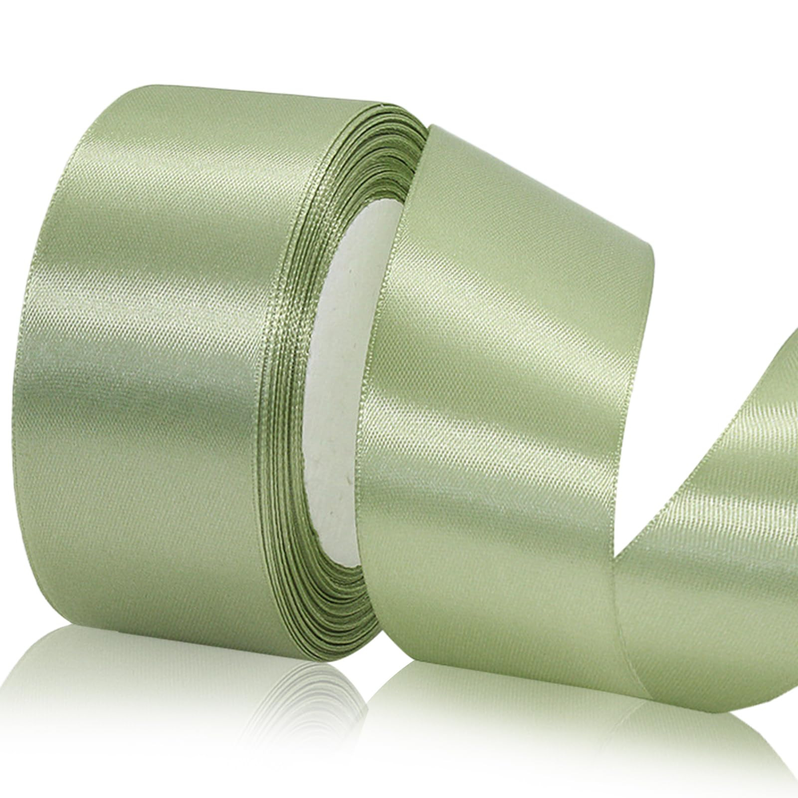 Sage Green Ribbon 1 1/2 inch x 25 Yards Light Green Satin for Flower Bouquet Accessories, Dusty S... | Amazon (US)