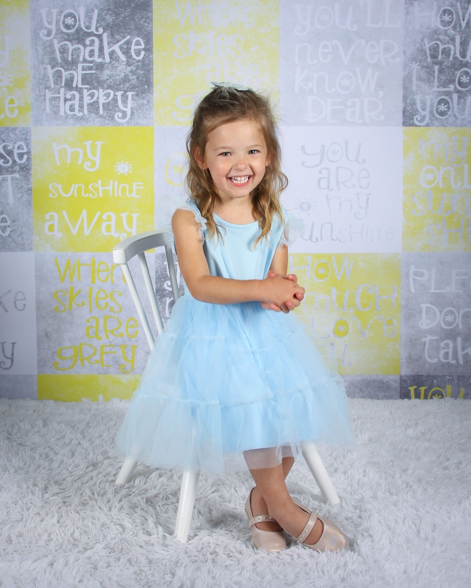 Toddlers were picture day ready in these adorable tulle blue dresses. They fit true to size. My kids were obsessed and also bought them in lavender and white. Sutton is wearing a 3T. She wears these pearl flats with everything. They run slightly big. 

#LTKFindsUnder50 #LTKFamily #LTKKids