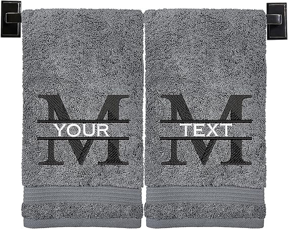 Personalized Hand Towels | Set of 2 | Choose from 12 Fonts | Genuine Turkish Cotton | Oeko-Tex Ce... | Amazon (US)