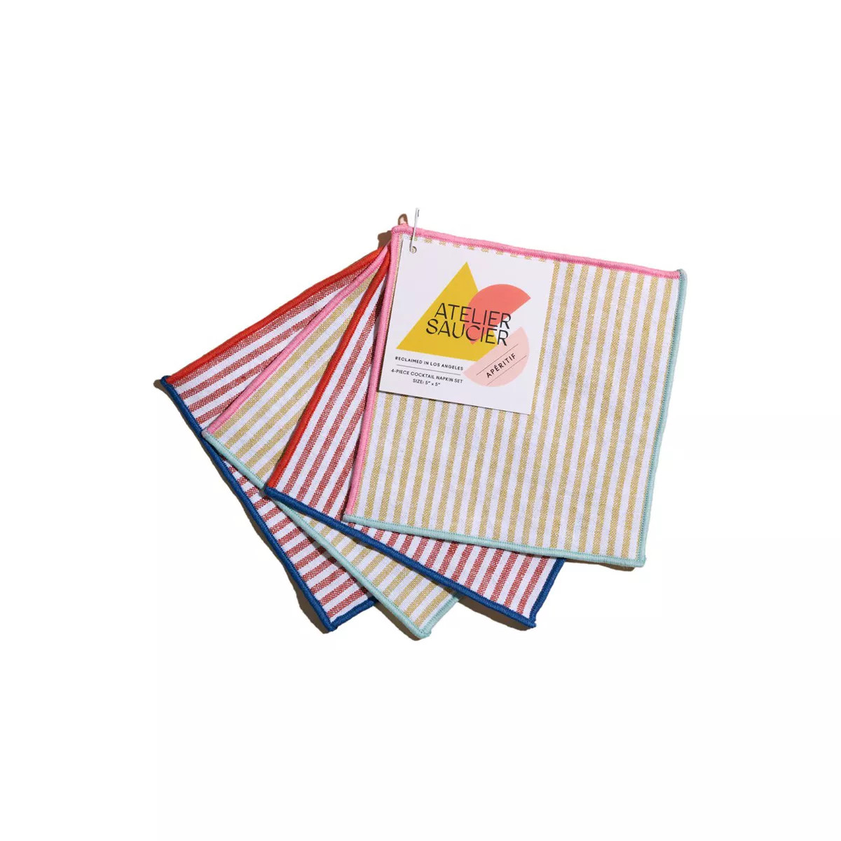Atelier Saucier Carnival Stripe Cocktail Napkins, Set of 4 | Target