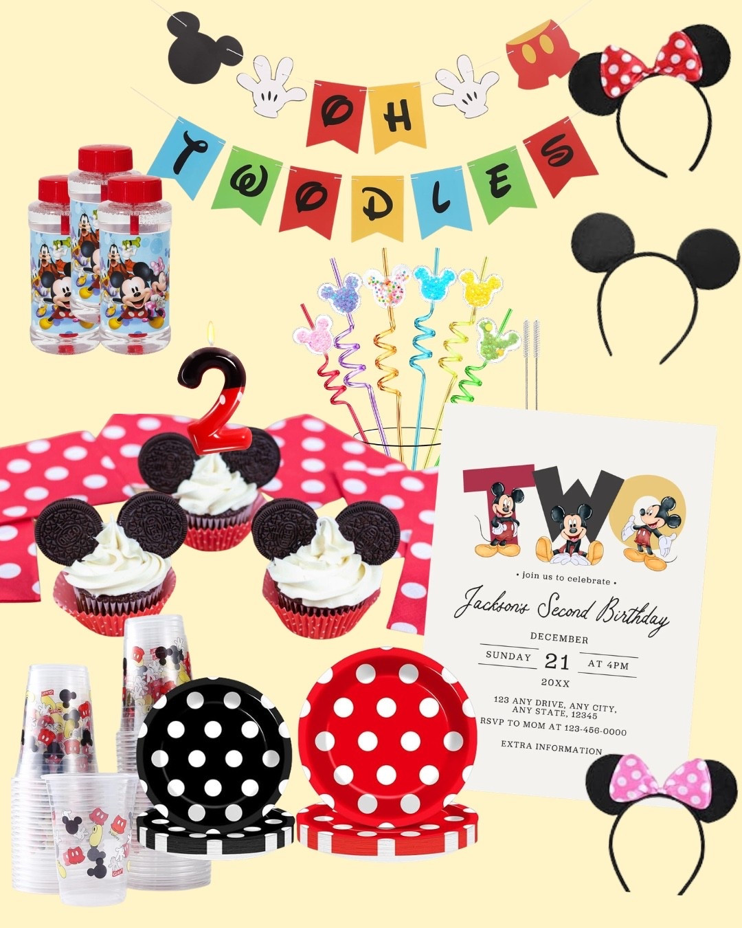 “oh two-dles” but make it low stress + actually doable 🤍

I wanted something cute without going over the top, and this Mickey theme was PERFECT for a 2nd birthday. A little nostalgic, a little playful, and everything was so easy to mix + match

If you’re planning a toddler party soon, saving you the scroll… linking all my favorite finds here 🎈