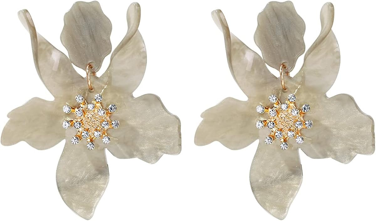 Boho Stud Earrings for Women - Chic Flower Statement Earrings with Gold Flower Bud, Great for Sis... | Amazon (US)