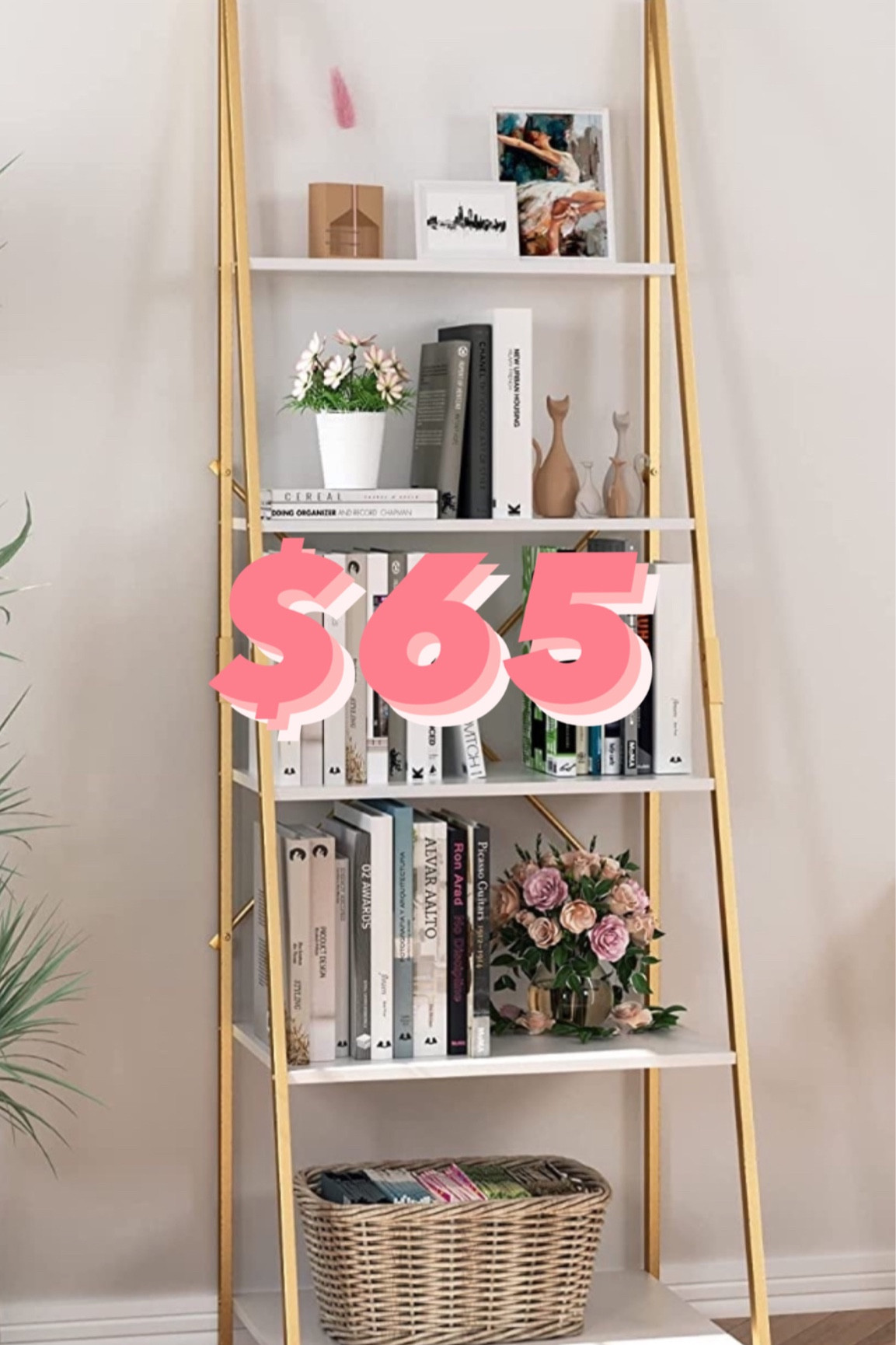 Ladder bookshelf 📚🪴 regularly $140, this is such a great Walmart Deal! Perfect for decor or books and plants. I can also see this in a bathroom with towels and toiletries! 🤍🎊 #walmartsteal #walmartdeal #dealoftheday #walmartstyle #walmartdecor #salealert #shelovestoglow 

#LTKhome #LTKsalealert #LTKMostLoved
