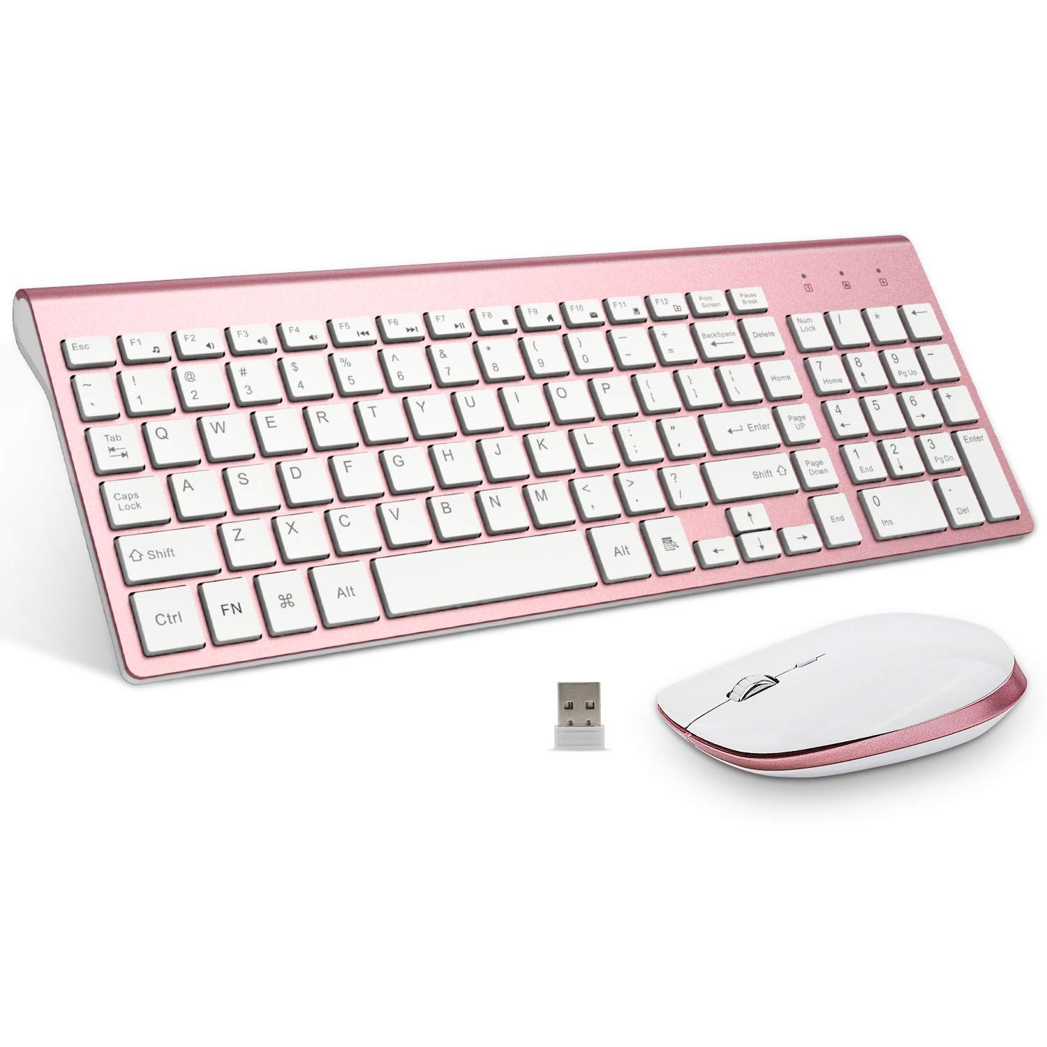 FENIFOX Wireless Keyboard and Mouse Combo,Full Size Quiet US Layout Slim Travel Compact Compatibl... | Amazon (US)