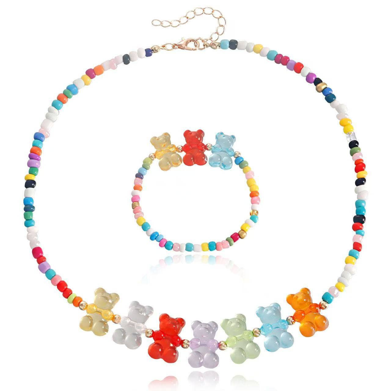 Gummy Bear Beaded Bracelet Necklace Set | Lola + The Boys