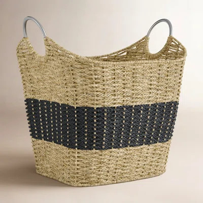 Solana Seagrass Two-Toned Storage Basket | Wayfair North America