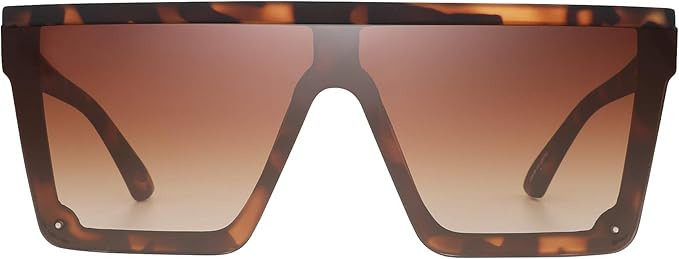 JIM HALO Flat Top Shield Sunglasses Square Mirror Rimless Glasses for Women Men | Amazon (US)