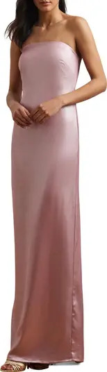 Foil Strapless Charmeuse Gown | Nordstrom