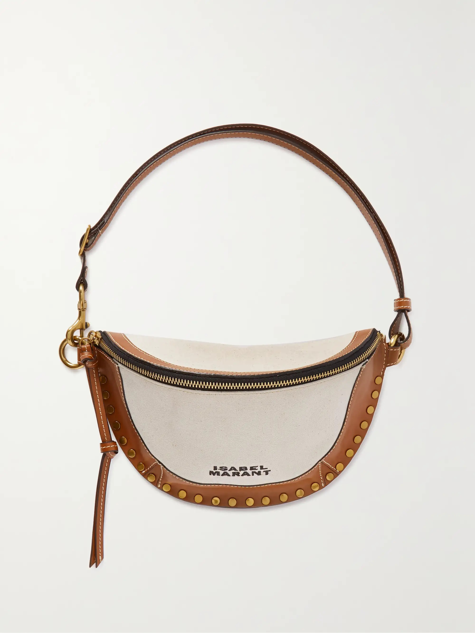 Skano embellished canvas-trimmed leather belt bag | NET-A-PORTER (US)