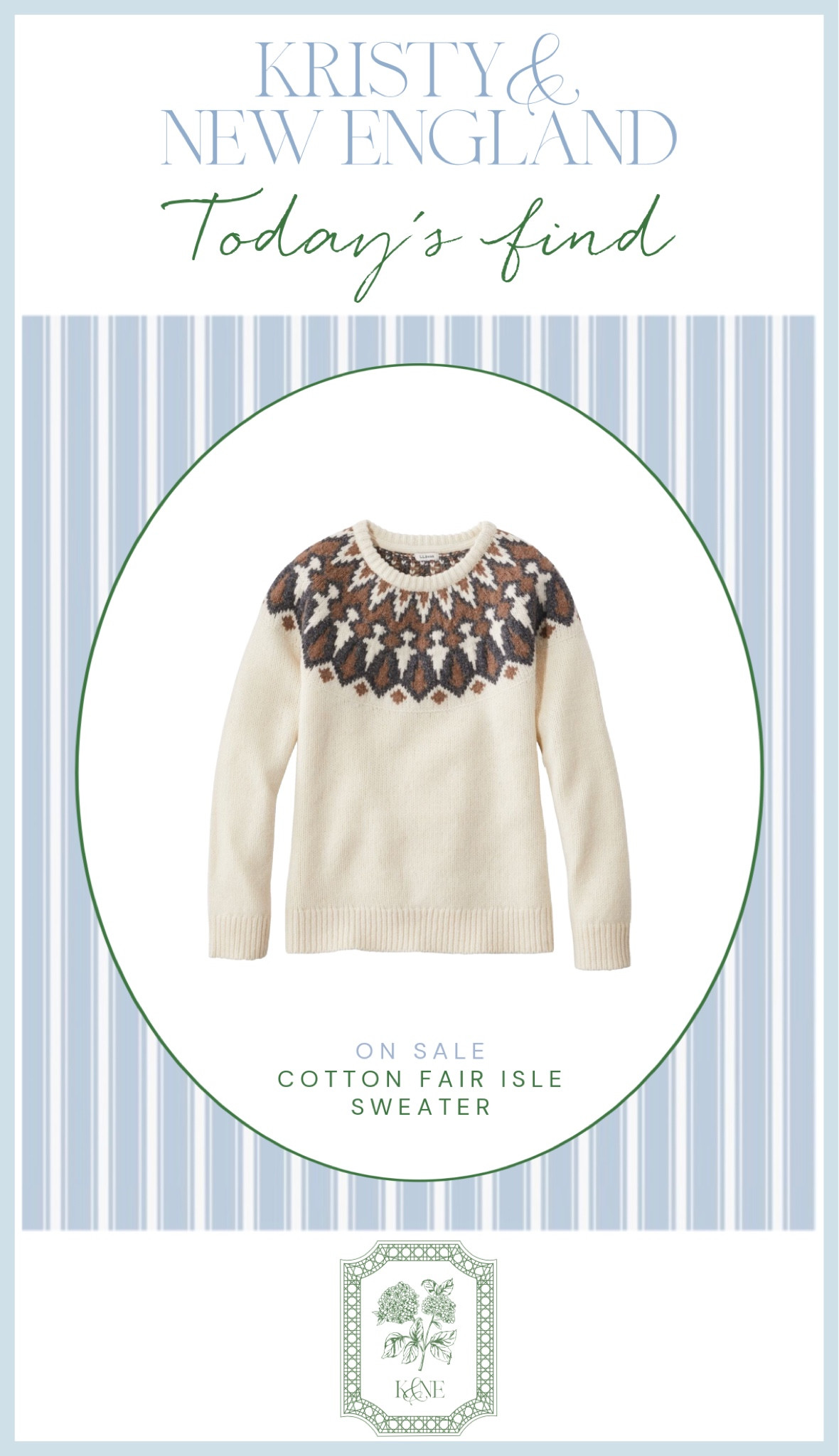 On sale now 🫶🏻 cute cotton fair isle sweater

#LTKSaleAlert #LTKFindsUnder100 #LTKOver40