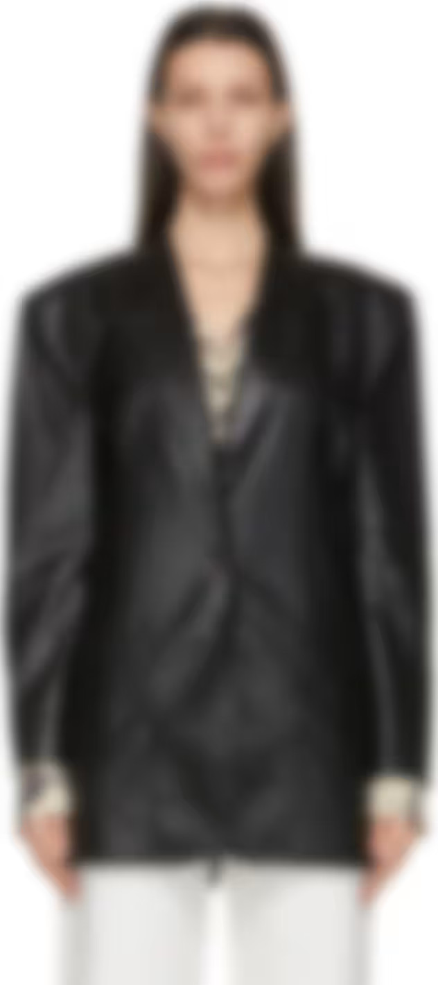 Black Vegan Leather Evan Blazer | SSENSE