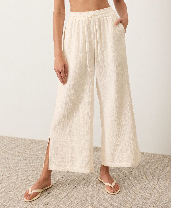 Women’s Coastal Double Gauze Split Hem Pant made with Organic Cotton | Pact | Pact Apparel