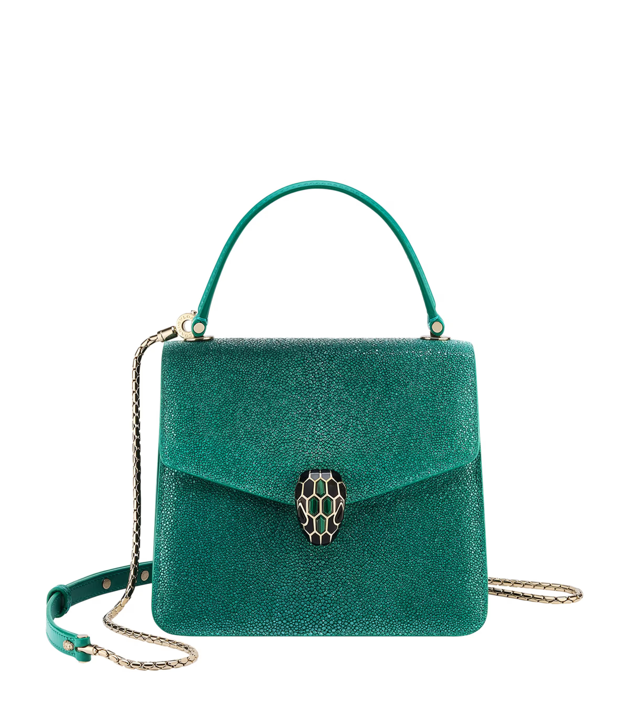 Bvlgari Galuchat Leather Serpenti Forever Top-Handle Bag | Harrods