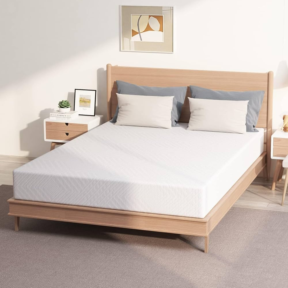 EGO White 10 Inch Queen Green Tea Memory Foam Mattress, Cooling Gel Mattress Bed in a Box, CertiP... | Amazon (US)