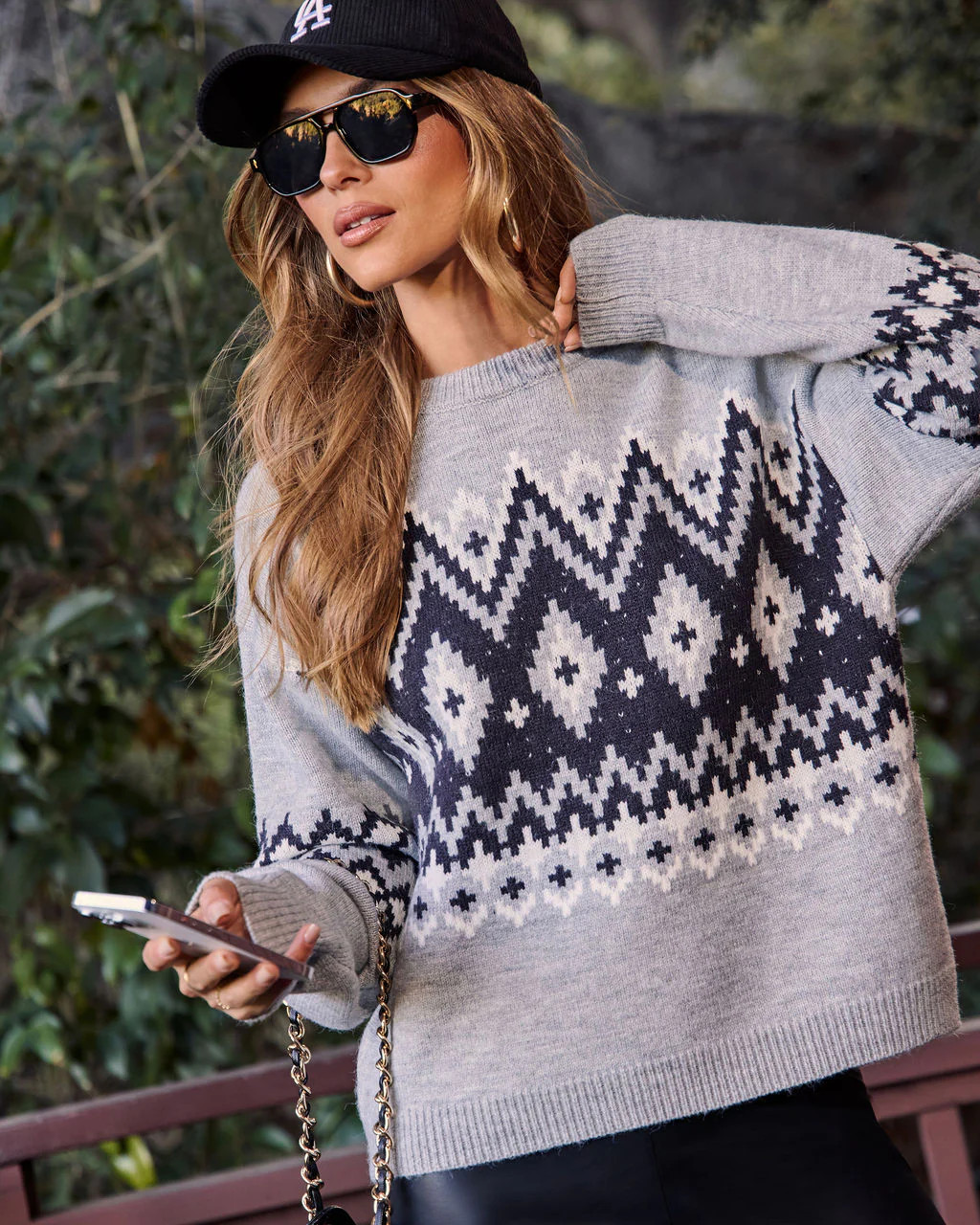 Rowlane Abstract Fair Isle Knit Sweater | VICI