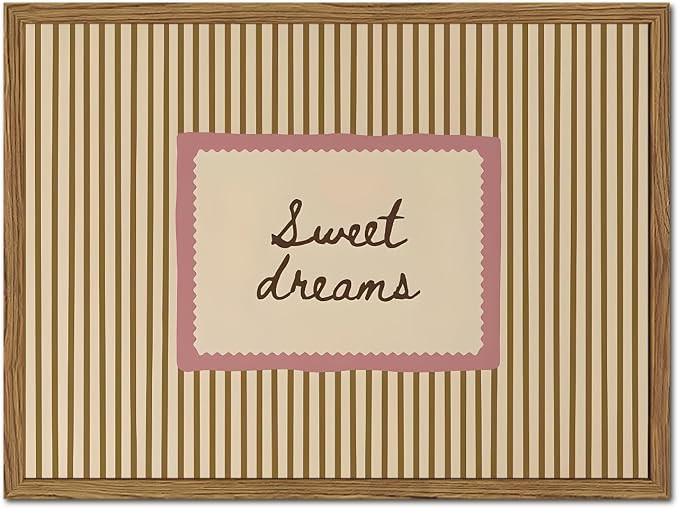 Sweet Dreams Wall Art Cute Coquette Girl Quote Wall Decor Vintage Striped Poster Canvas Print for... | Amazon (US)