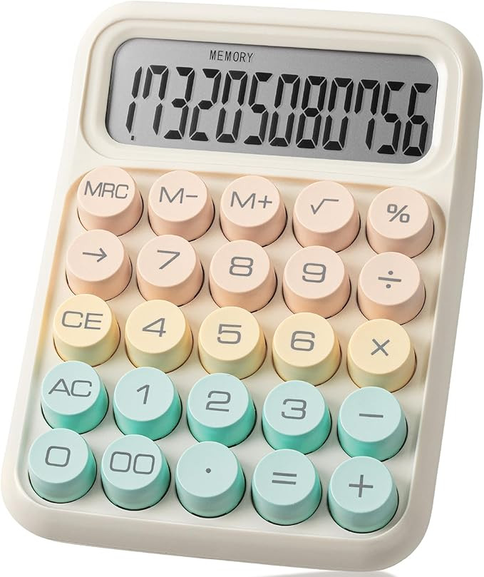 Mr. Pen- Mechanical Switch Calculator, 12 Digit Large LCD Display, Colorful with Big Buttons, Mec... | Amazon (US)