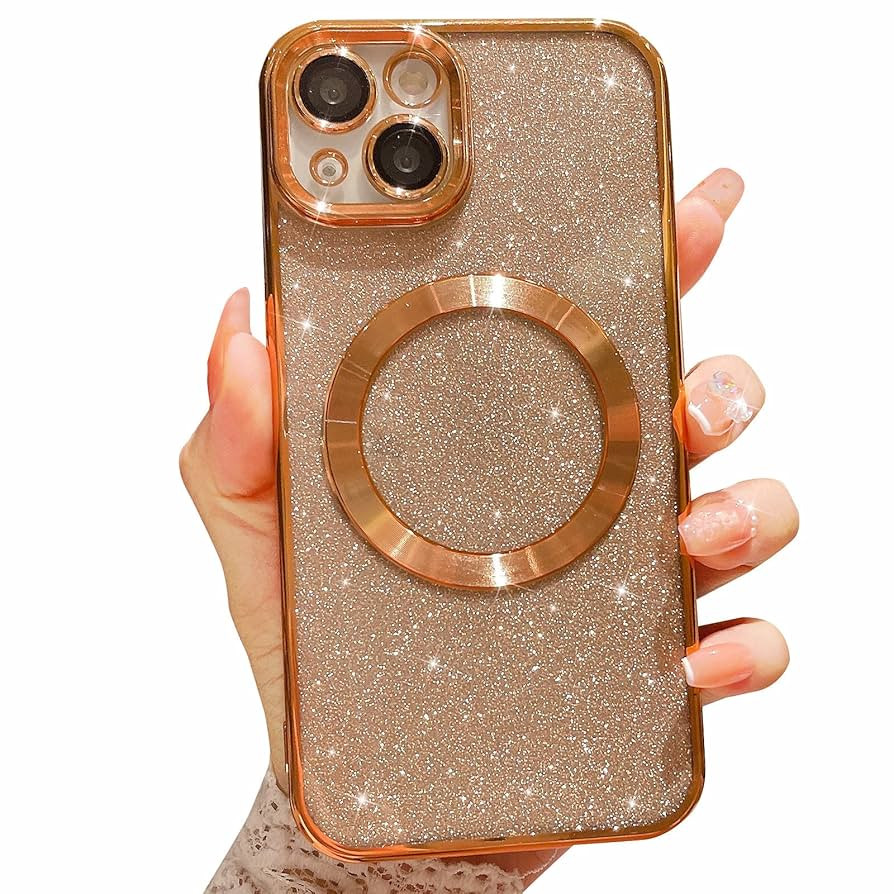 MGQILING Compatible with iPhone 13 Magnetic Glitter Case, Luxury Plating Cute Bling Clear Phone C... | Amazon (US)