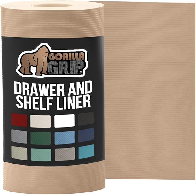 Gorilla Grip Non Adhesive, Waterproof, Durable Ribbed Drawer Liner, 20x30, Easy to Trim, Reusable... | Amazon (US)