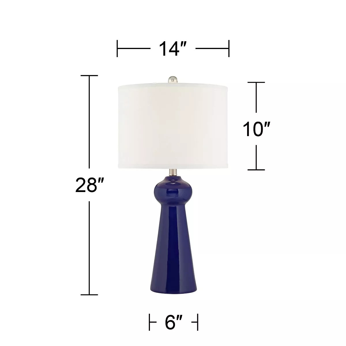 360 Lighting Damon Modern Table Lamps Set of 2 28" Tall Blue Ceramic White Drum Shade for Bedroom... | Target