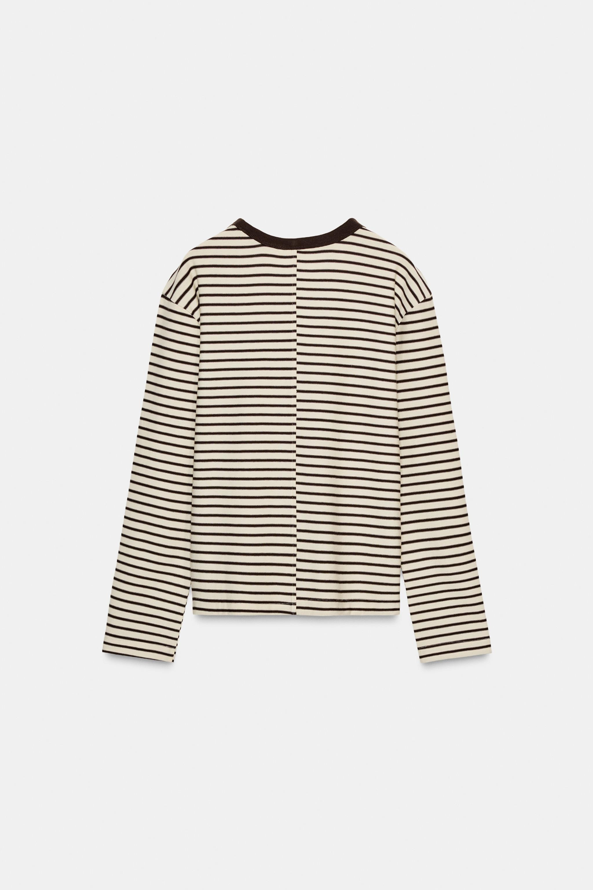 STRIPED LONG SLEEVE T-SHIRT | Zara UK