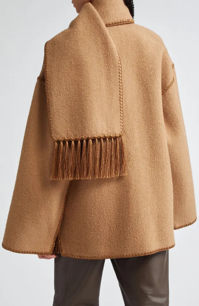 Chain Stitch Wool Blend Scarf Jacket | Nordstrom