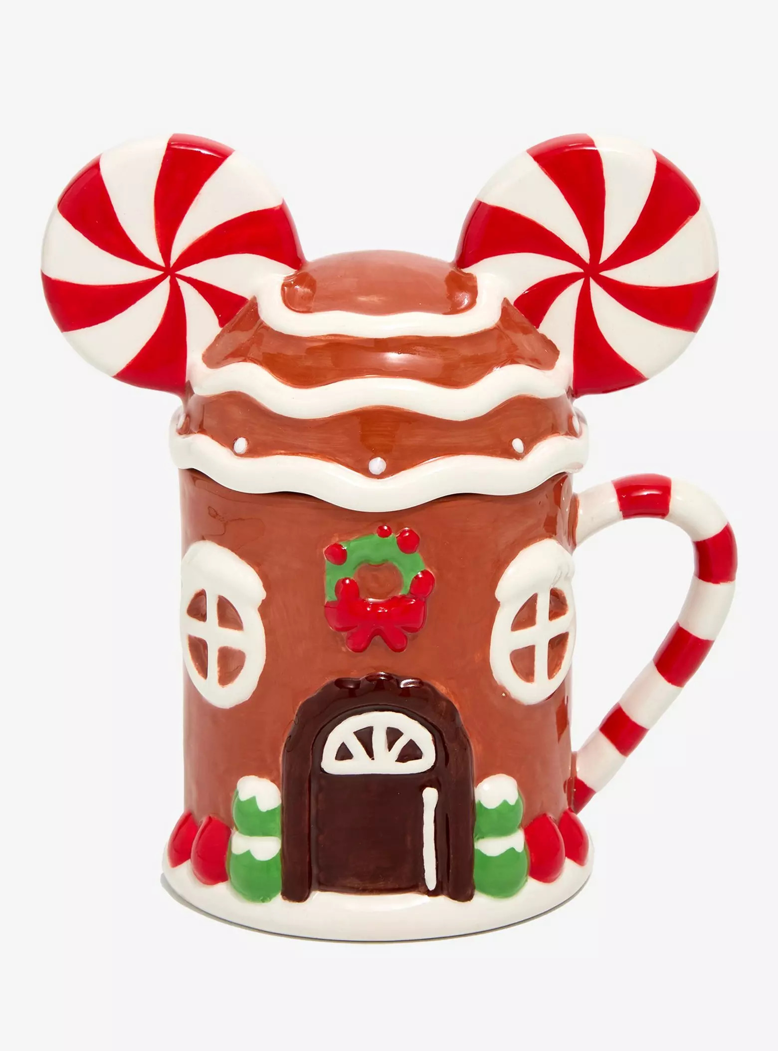 Disney Mickey Mouse Gingerbread House Figural Mug With Lid — BoxLunch Exclusive | BoxLunch
