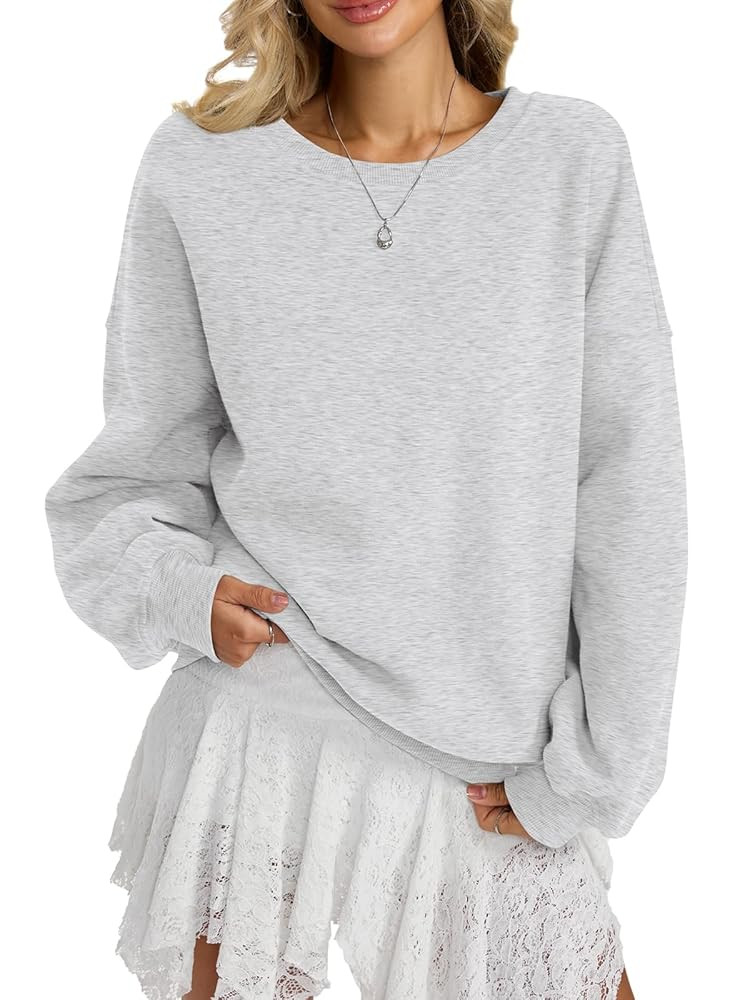 Womens Fleece Oversized Sweatshirt Crewneck Pullover Casual Long Sleeve Tops Basic Fall Fashion O... | Amazon (US)