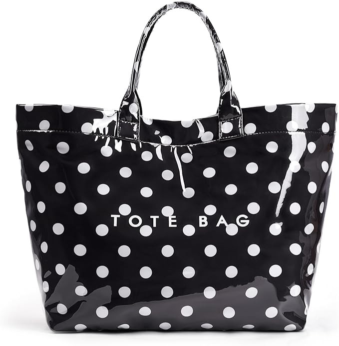 Lushandy PVC Tote Bag for Women Jelly Beach Bag Top Handle Hobo Handbag | Water-Resistant, Wipe C... | Amazon (US)