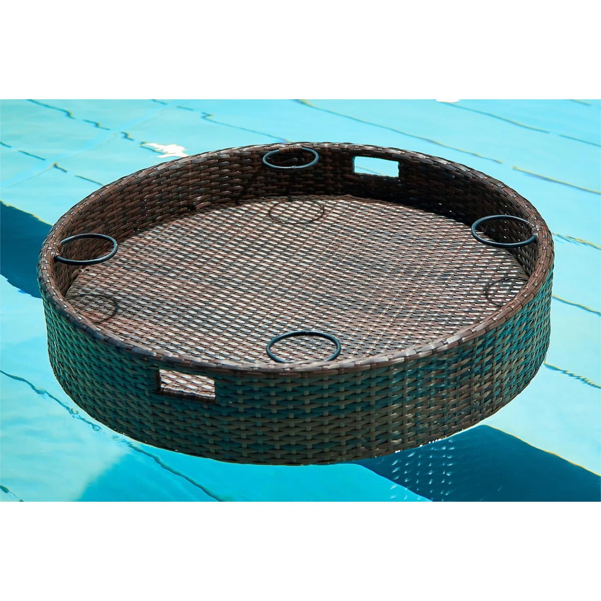 Hubhalsun Large Floating Tray for Pool, 35.4" Wicker Floating Serving Tray with Hole Design, Pool... | Wayfair North America