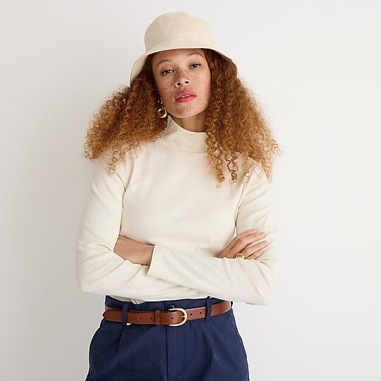 Perfect-fit ribbed turtleneck with buttons | J.Crew US