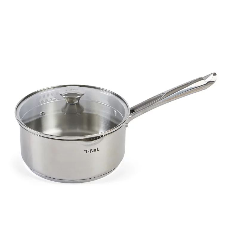 T-fal Cook & Strain Stainless Steel Saucepan with lid, 3 Quart | Walmart (US)