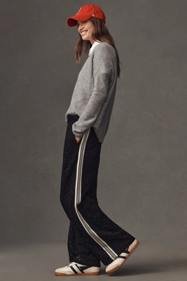 The Brooklin Lace Pull-On Track Pants by Maeve | Anthropologie (US)