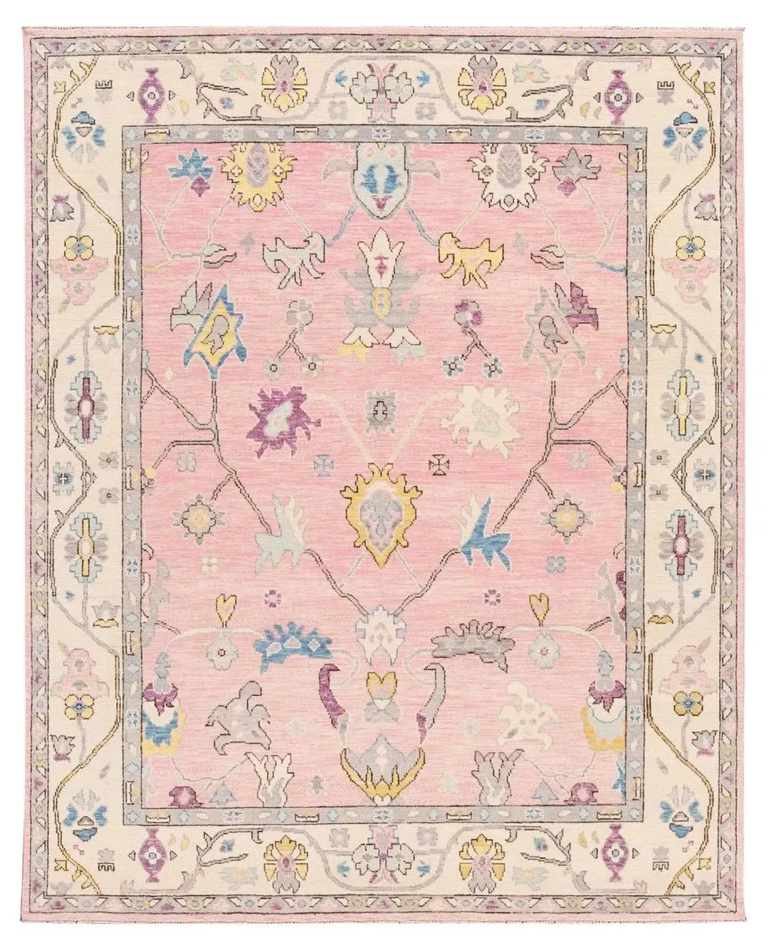 Soft Pink Turkish Oushak Rug: Hand-Knotted Wool Area Rug For Christmas Gift And Home Decor | Etsy (US)