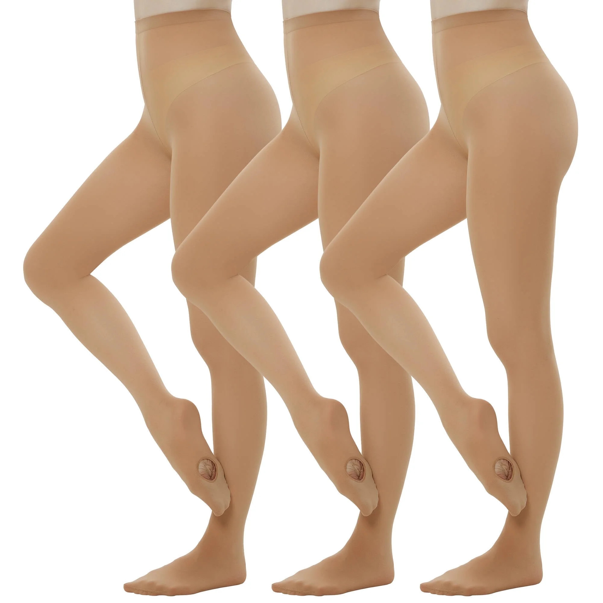 Manzi 3 Pairs Dance Tights for Women Convertible Ballet Tights Opaque Tights | Walmart (US)