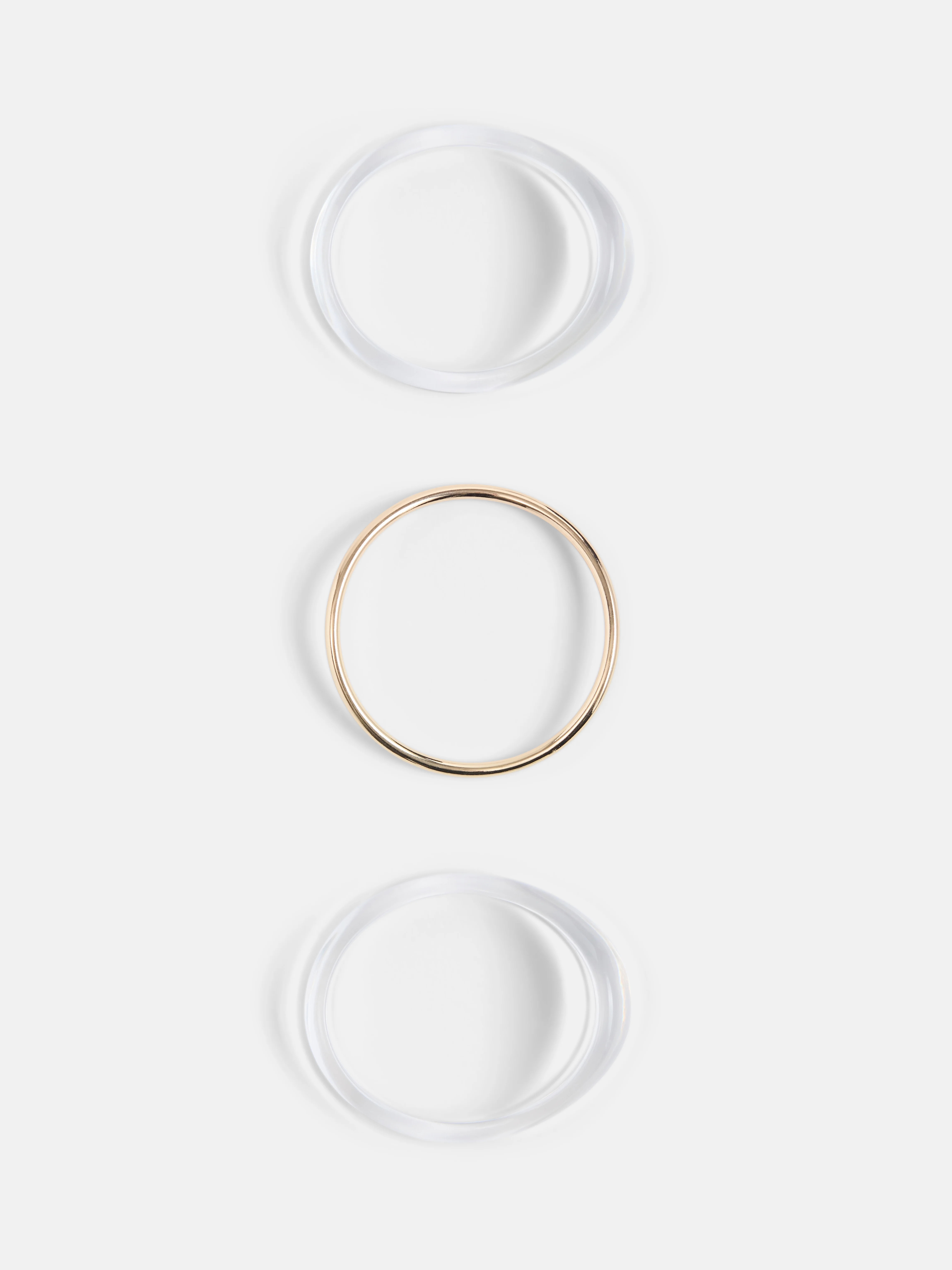 Scoop Women's Gold Tone & Acrylic Sculpted Bangle Bracelets, 3 Pieces | Walmart (US)