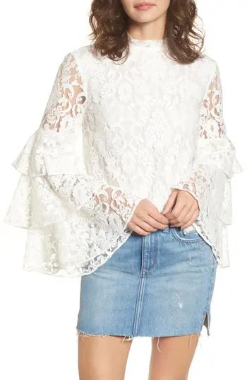 Women's Leith Ruffle Sleeve Lace Top | Nordstrom