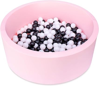 TRENDBOX Memory Foam Sponge Indoor Round Ball Pit for Toddler Children - Light Pink | Amazon (US)