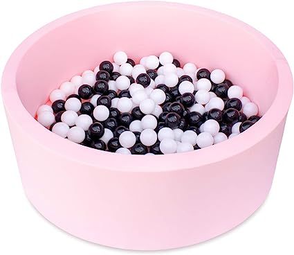 TRENDBOX Memory Foam Sponge Indoor Round Ball Pit for Toddler Children - Light Pink | Amazon (US)