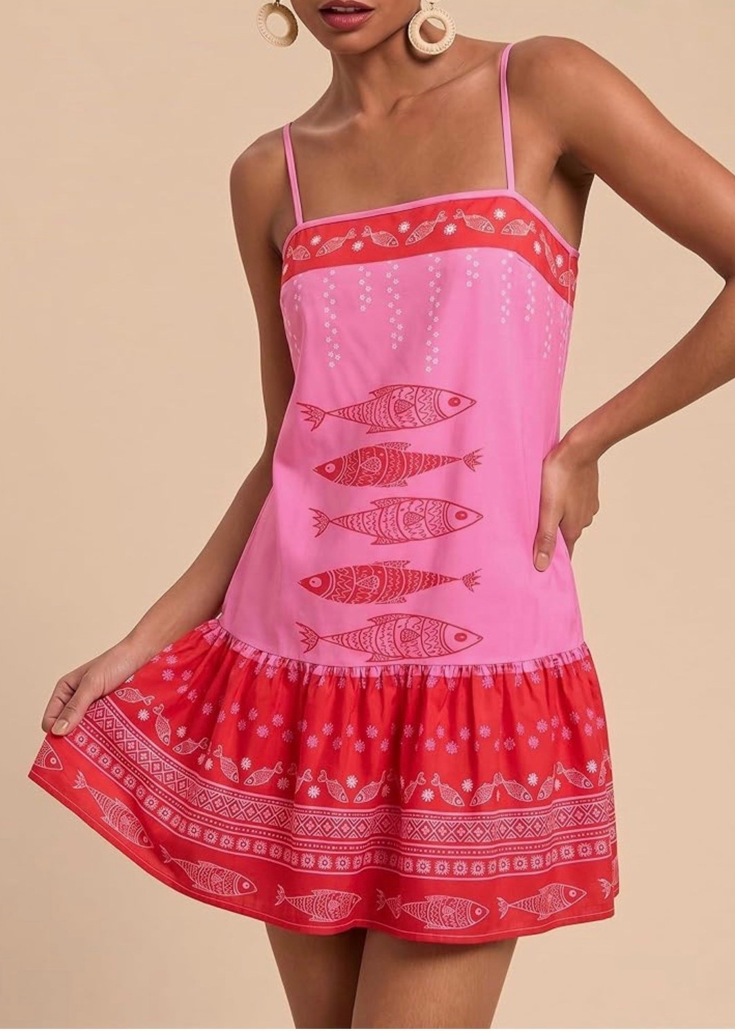 Pink Coastal Fish Print Mini Dress 🐟🌺

This playful pink mini dress is giving all the coastal summer vibes! Featuring a whimsical fish print, contrasting coral border details, and a breezy tiered hem, it’s the perfect throw-on-and-go dress for beach vacations, resort dinners, summer festivals, and warm-weather weekends. The lightweight fabric and flattering spaghetti straps make it both comfortable and effortlessly cute. Pair it with raffia accessories and sandals for an easy coastal-chic look. ☀️🌴💕

Whether you’re headed to the beach, a tropical getaway, or simply embracing colorful summer style, this fun printed dress makes a statement while keeping things easy and comfortable.

coastal style, fish print dress, beach vacation outfit, resort wear, summer mini dress, pink sundress, tropical vacation fashion, colorful summer outfit, coastal grandmother style, vacation capsule wardrobe, beach dinner outfit, resort chic, summer travel outfit, affordable Amazon fashion, whimsical print dress 🐠🌺☀️

#LTKSeasonal #LTKU #LTKootd