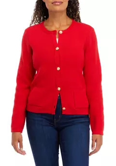 Crown & Ivy™ Women's Button Crop Cardigan | Belk
