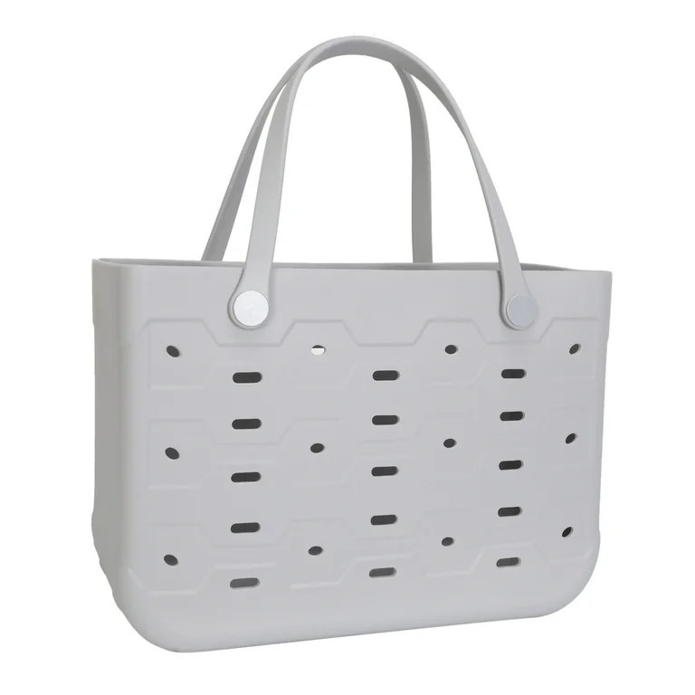 Mainstays Large All Purpose Flex Laundry Tote, Soft Silver – Waterproof & Washable – 18" W x ... | Walmart (US)