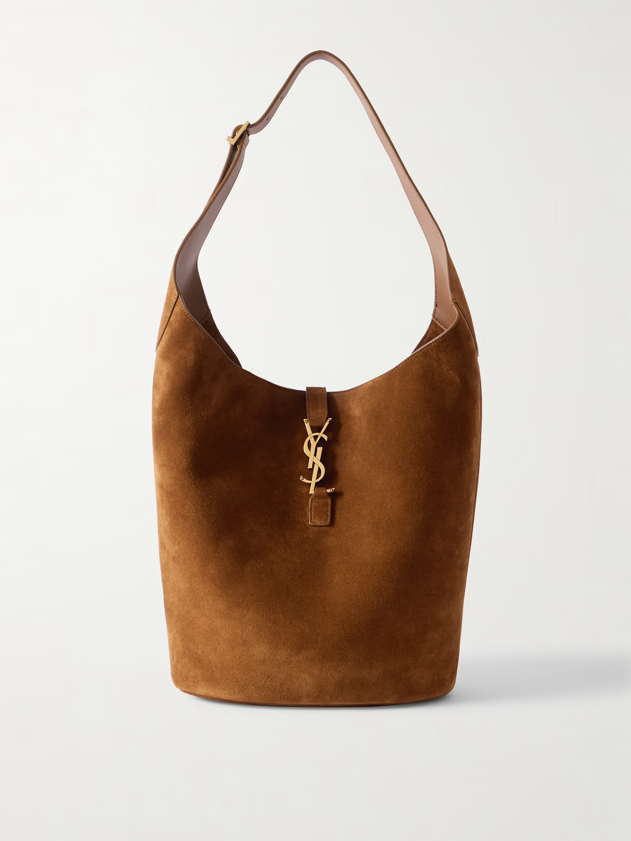 SAINT LAURENT - Le 5 À 7 Suede Shoulder Bag - Brown | NET-A-PORTER (US)