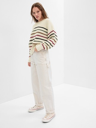 Relaxed Stripe Shaker-Stitch Sweater | Gap Factory