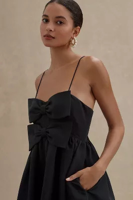 Sachin & Babi Sloane Taffeta Double-Bow Pleated Midi Dress | Anthropologie (US)