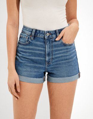 AE Stretch Denim Mom Shorts | American Eagle Outfitters (US & CA)