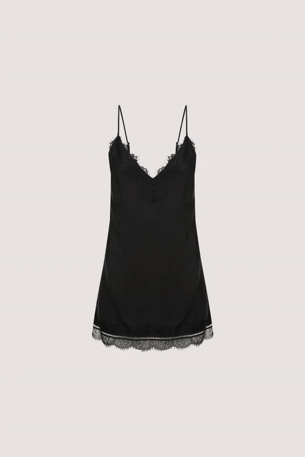 ANDREA BLACK SLEEVELESS LACE CAMI TOP | DISSH