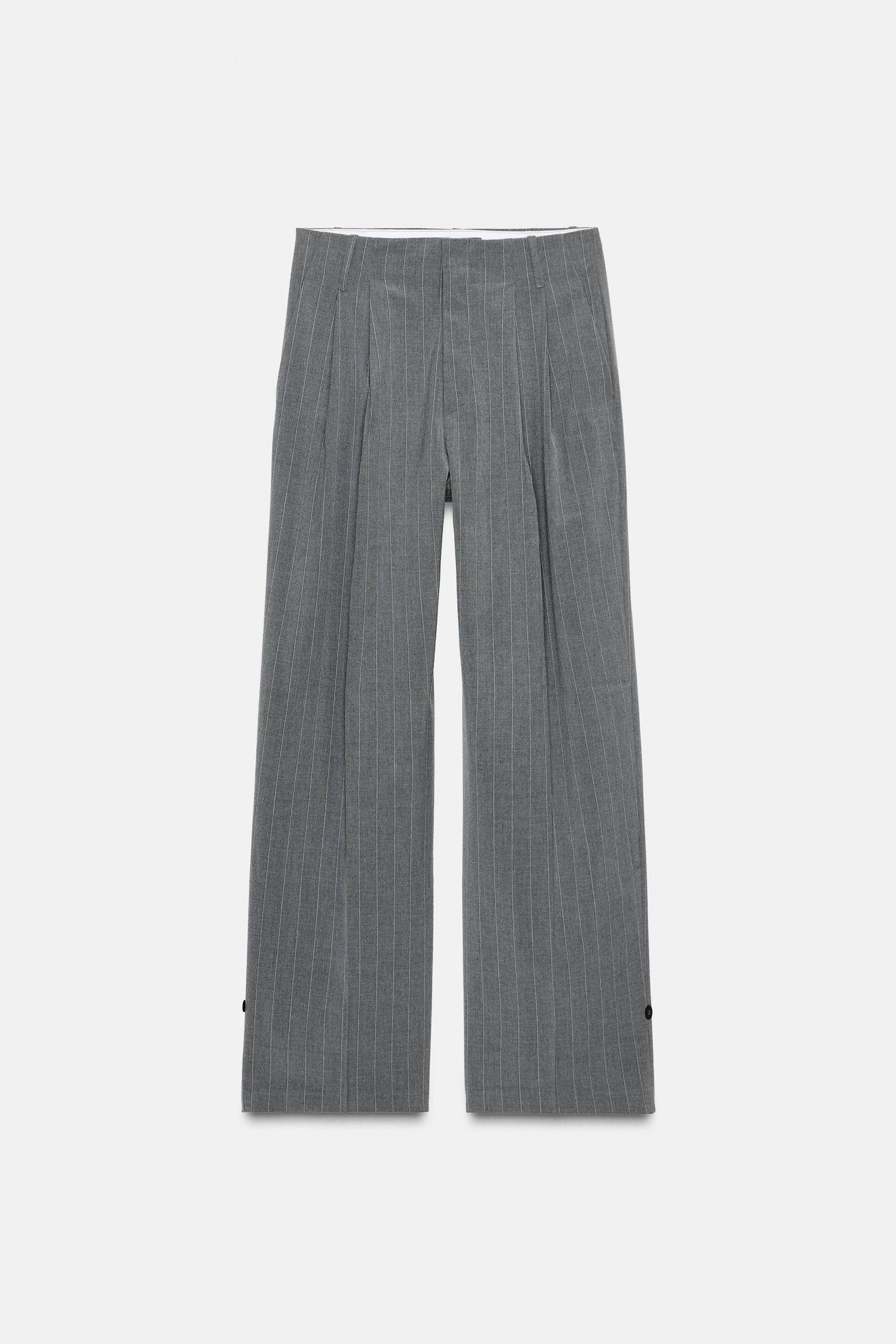 PLEATED TROUSERS WITH BUTTON HEM | Zara US