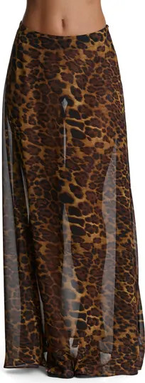 Leopard Print Chiffon A-Line Maxi Skirt | Nordstrom